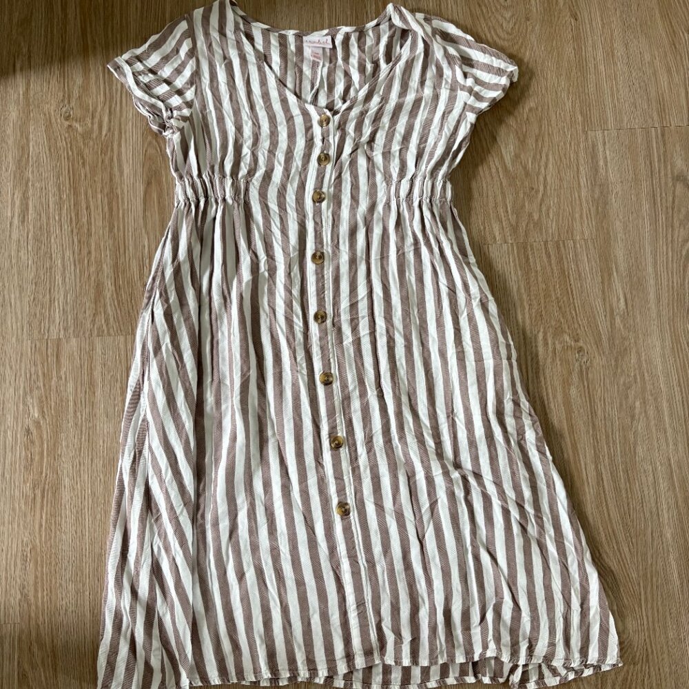 Nautical Striped Maternity Dress - Spring, Summer - XS